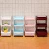 0.05 Dollhouse Bookshelf Realistic Storage Function Wooden Compact Miniature Display Rack Kids Toy