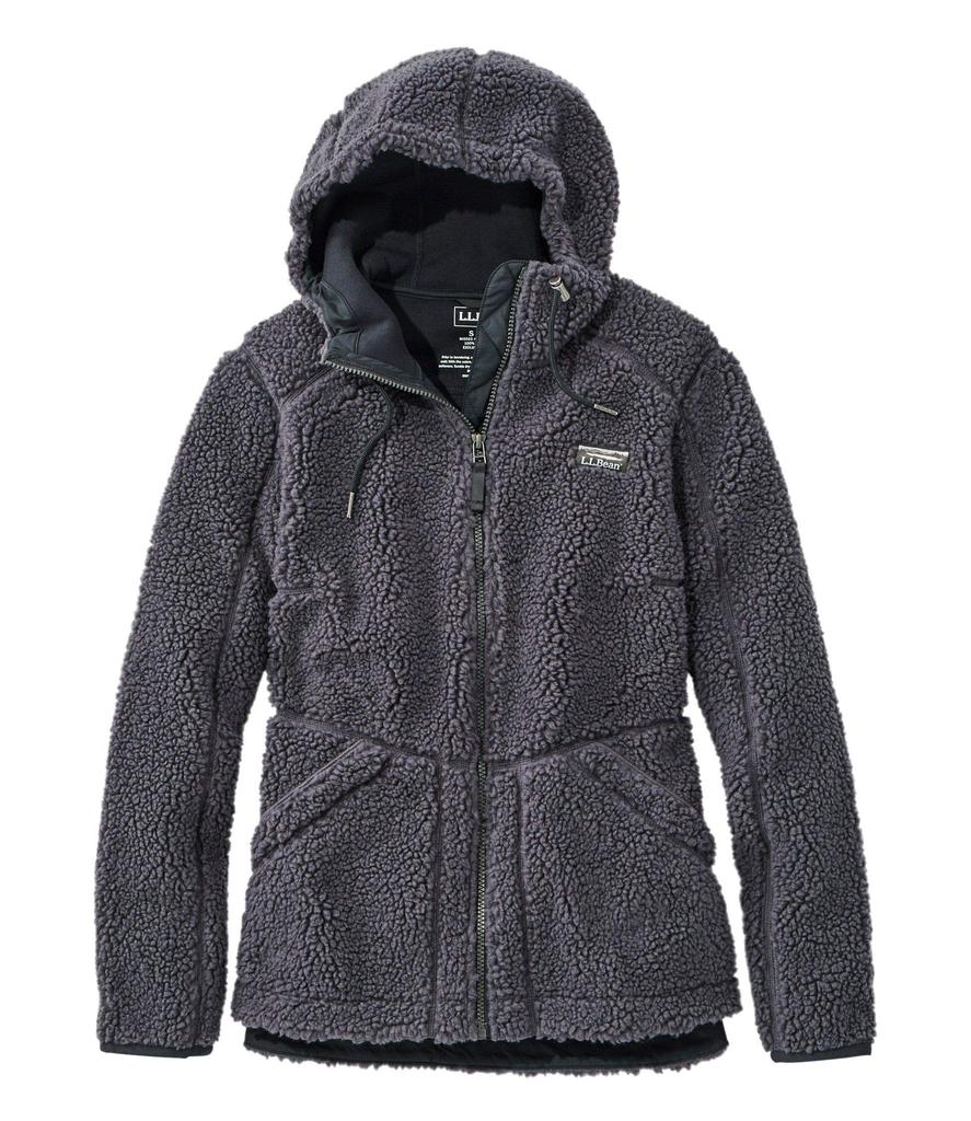 LL Bean Mountain Pile Fleece US Fit Size Alloy 1000043954 Women's Hoodie, Regular, XS, Gray,