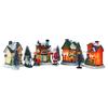 Christmas Village Set Resin Christmas Scene Village LED Lighted Miniature Houses Town Christmas
