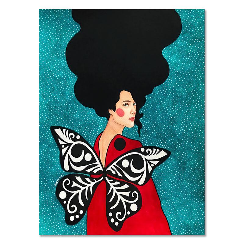 Современные женщины красочные цветы волосы девушки стены книги по искусству холст картины плакат на скандинавскую тему винтажные настенные панно для гостиной