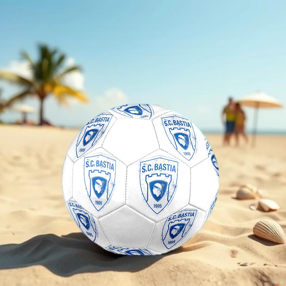 Футбольный мяч SC Bastia, разноцветный, подходит для всех возрастов, сшит на машине, материал ПВХ, соревновательного класса, прочный и с высоким отскоком