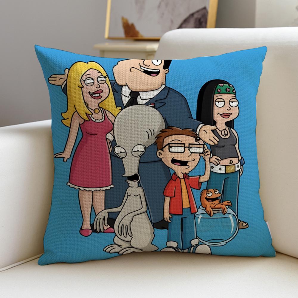 Funny AAmerican DadS Cushion Cover Breathable and skinfriendly linen pillowcase square removable and washable cushion