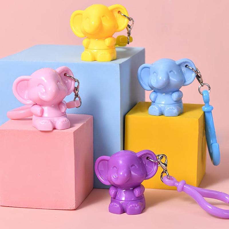 Elephant Shaped Silicone Lip Brush Keychain Pendant Makeup Brush Cute Lip Mud Halo Dye Brush Concealer Brush