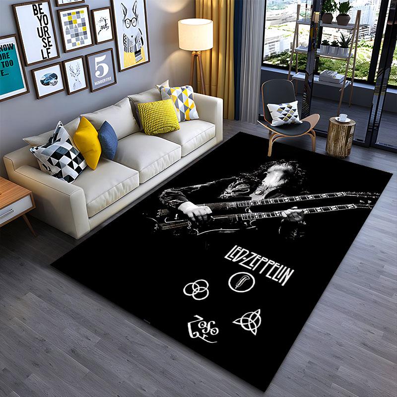 Постер гитариста Led Zeppelin, подходит в качестве нескользящего коврика для дивана в гостиной или спальне