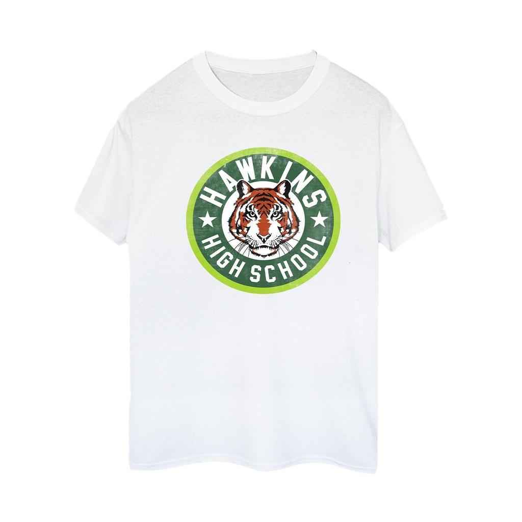 Netflix Womens/Ladies Stranger Things Hawkins Tiger Circle Cotton Boyfriend T-Shirt