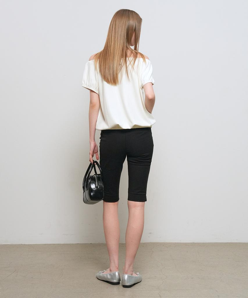 GENERALIDEA Cap Sleeve Shirred T-Shirt [Ivory] / Gf2Lts512