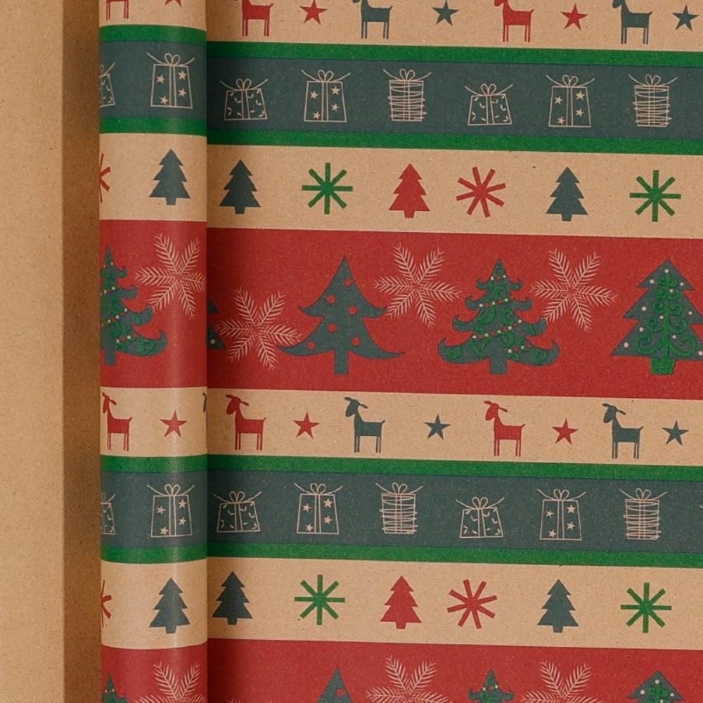 Elk Gift Wrapping Paper 300cm Xmas Arts Kraft Paper Christmas Wrapping Paper Holiday Party