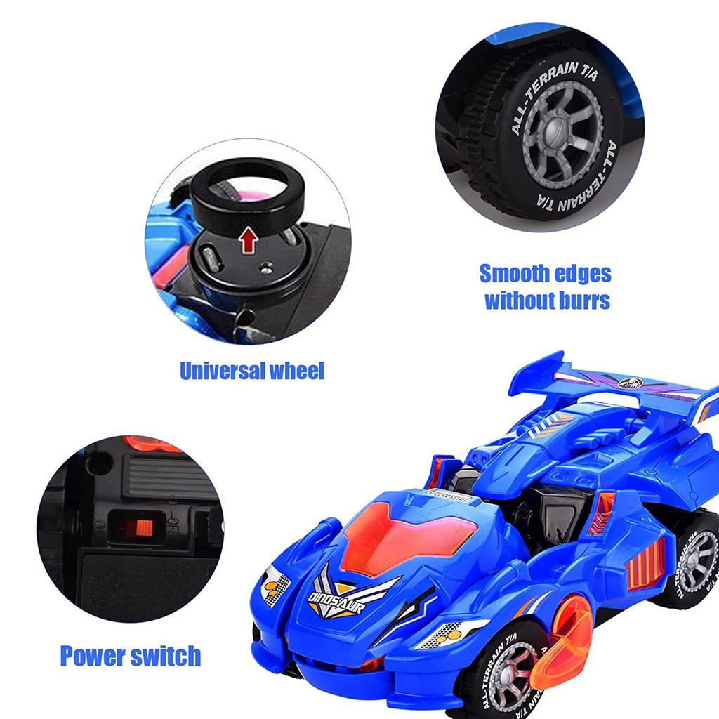 2 в 1 игрушки-трансформеры динозавров автоматическая игрушка-трансформер динозавров со светодиодной подсветкой и музыкой игрушечный электромобиль автомобиль для детей от 2 лет подарок детям