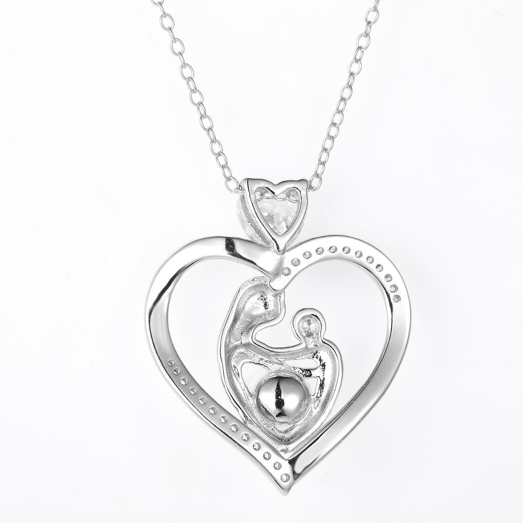 Изысканное ожерелье с кулоном в форме сердца, ювелирное украшение «объятия матери и ребенка», жемчужные аксессуары для женщин на День матери