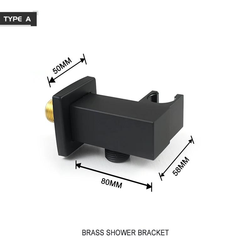 Black Brass Handheld Shower Spray Head Holder Bracket Bathroom Toilet Bidet Hand Sprayer Bracket With/ Without Outlet Connector