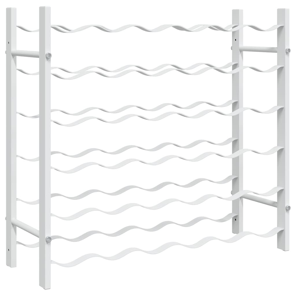 36 Bottle Wine Rack White Metal