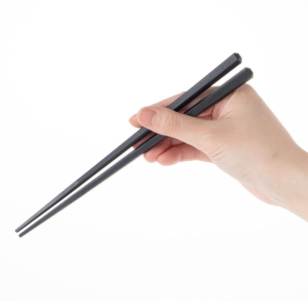 Strix Design Pentagonal Resin Chopsticks, 21cm, 20 Pairs (2 X 10 Pairs Per Pack), Black, Non-Slip, Heat-Resistant, Dishwasher Safe, Made In Japan,
