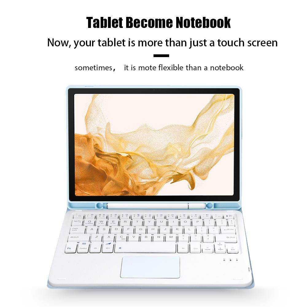 Wireless Portable with Pencil Stand Bluetooth Touchpad Keyboard Case for Samsung Galaxy Tab S8 11 2022 Tablet Protective Cover