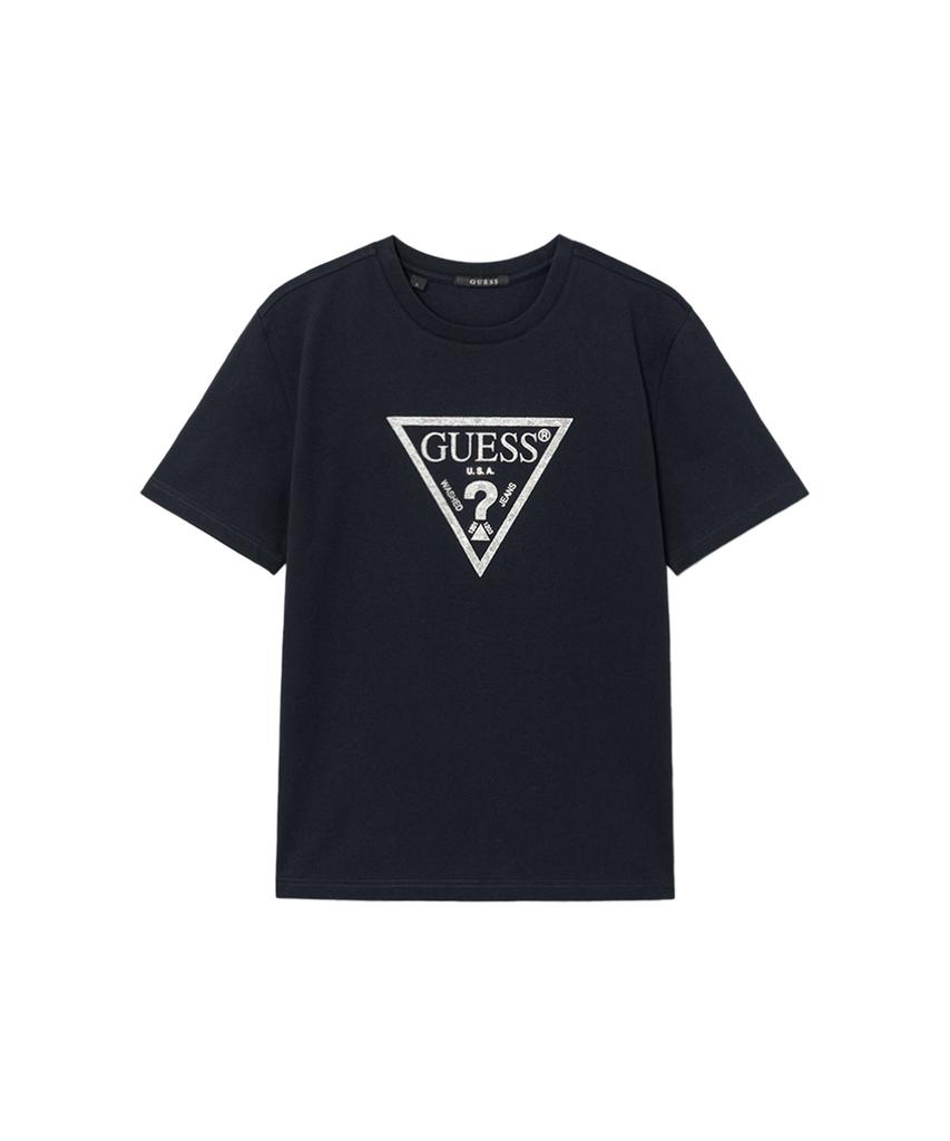 GUESS [Core] 4-Color Unisex Bling Bling Big Triangle Short Sleeve T-Shirt Mq2K8434 (B Type)