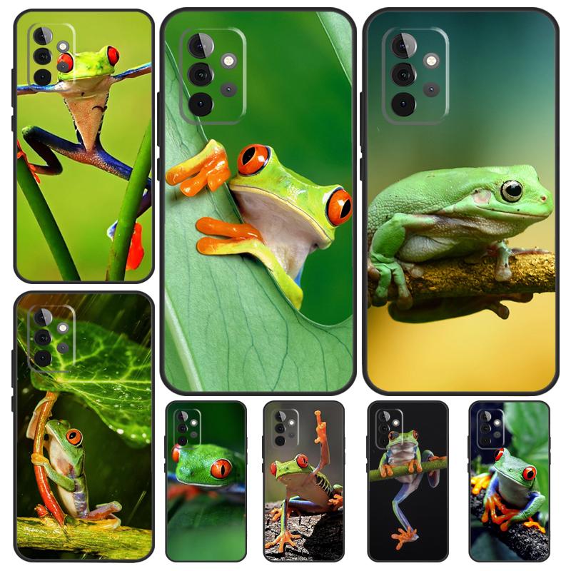 Чехол Green Frog Wildlife для Samsung Galaxy A54 A34 A24 A14 A73 A53 A33 A23 A13 A52 A32 A22 A12 A51 A71