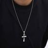Vnox Religion Egyptian Ankh Crucifix Cross Pendant Necklaces Stainless Steel Symbol of Life Cross Pendants Prayer Gifts Jewelry