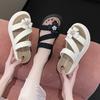 Muffin Thick-bottomed Cool Slippers Women's Outer Wear Summer New Fashion One-character Slippers Women's Beach Sandals