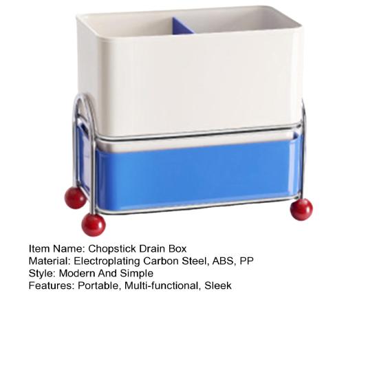 Yousheng Kitchen Utensil Holder for Countertop Plastic Spoon Chopsticks Fork Drain Rack Multifunctional Cutlery Storage Compartment Box