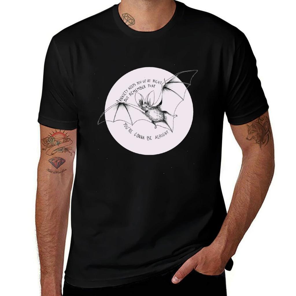 Anxiety Bat Tshirt Casual Loose Fit Short Sleeve Tshirt