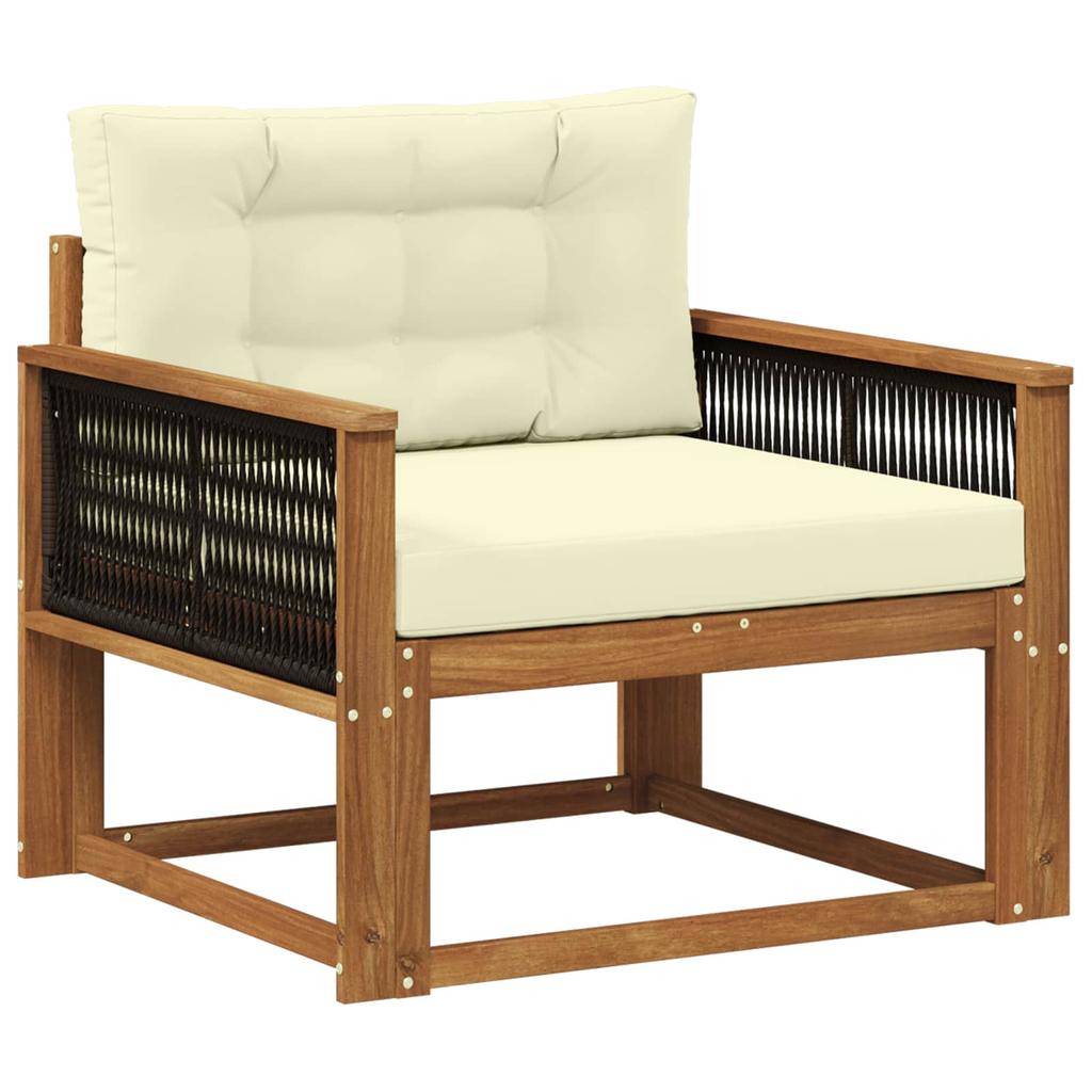 Outdoor Middle Sofa Solid Acacia Wood Natural