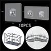 10pcs Transparent Self-Adhesive Hook Hanger Wall Storage Rack Fixing Patch Strong No-Punch Snaps For Kitchen Bathroom Gadgets