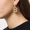 Jewelry Gold Silver Color for Women Letter B Design Drop Dangle Earrings Hoop Earrings Removable