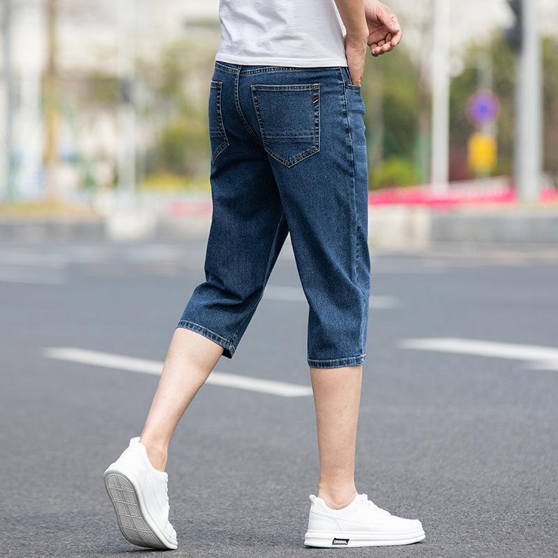 Модные мужские свободные прямые укороченные джинсы на все времена года