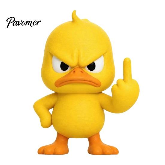 Quirky Office Decorations Angry Duck Figurine Collection, Funny Yellow Desktop Ornament, Cute Grumpy Small Plastic Statues Statue for Home Car