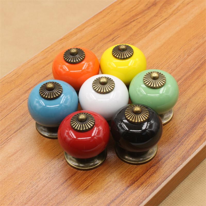 Кухонные ручки из красочного цинкового сплава с керамическими вставками для декора дома и хранения