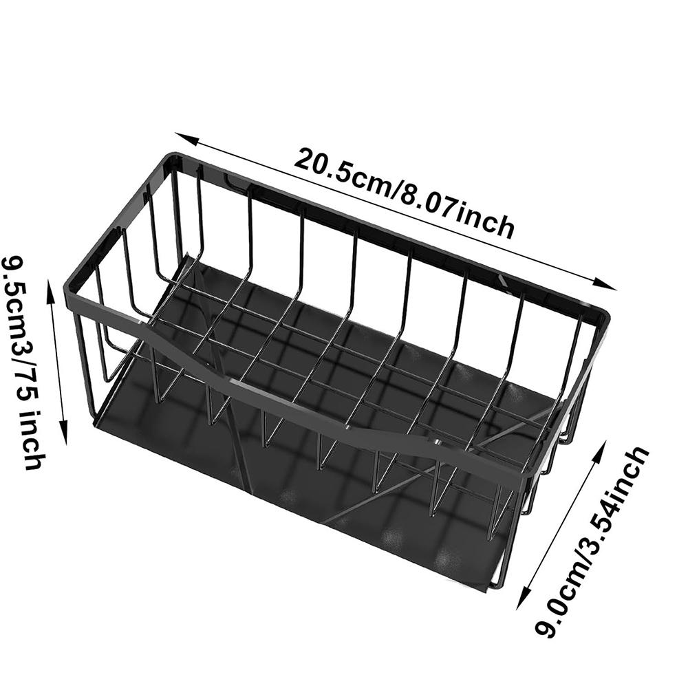 LMETJMA Kitchen Sink Caddy Organizer Sponge Holder with Stainless Steel Auto Drain Tray Soap Sponge Caddy Storage Rack JT313