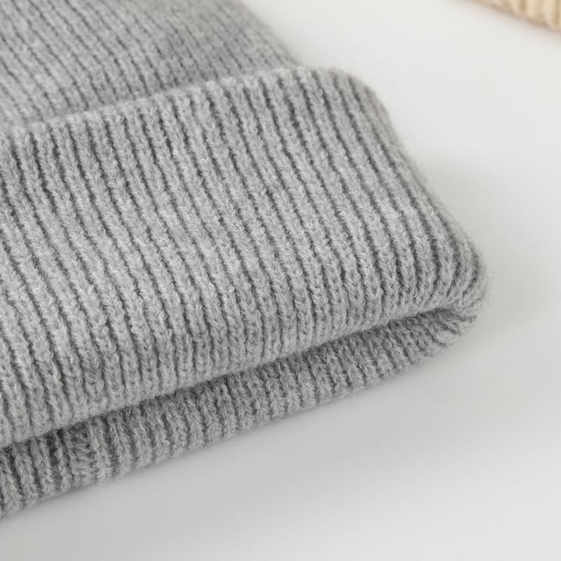 Зимняя Осенняя Толстая Вязаная Шапка Однотонная С Отворотом Теплая Для Улицы Лыжная Шапка