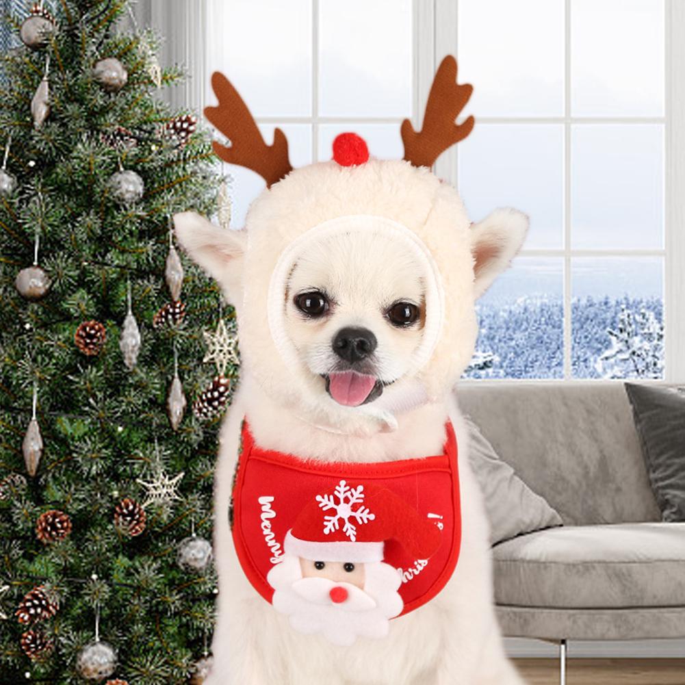 Великобритания Креативное полотенце для слюны домашних животных Удобный шарф для щенков Нагрудники для домашних животных Рождественский сгусток