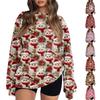 Women's Fleece Hoodie Long-Sleeve Round  Neck Casual Comfortable Loose-Fit Lightweight Women's Hoodie