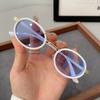 Punk Women Men Sun Glasses Fashion Ins Small Oval Frame Sun Shades Eyeglasses Ladies Outdoor Plain Sunglasses