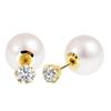 Lala Christie Diamond Earrings with 0.3ct Akoya Pearl Earring Backs, 18K Gold, Women's, Le56-0029-yg