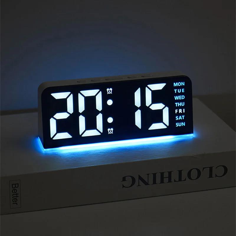 7'' LED Digital Alarm Clock Table Clock Three-Level Adjustable Brightness Dimmer/Dual Alarm/Temp/Date/Night Light for Bedrooms2