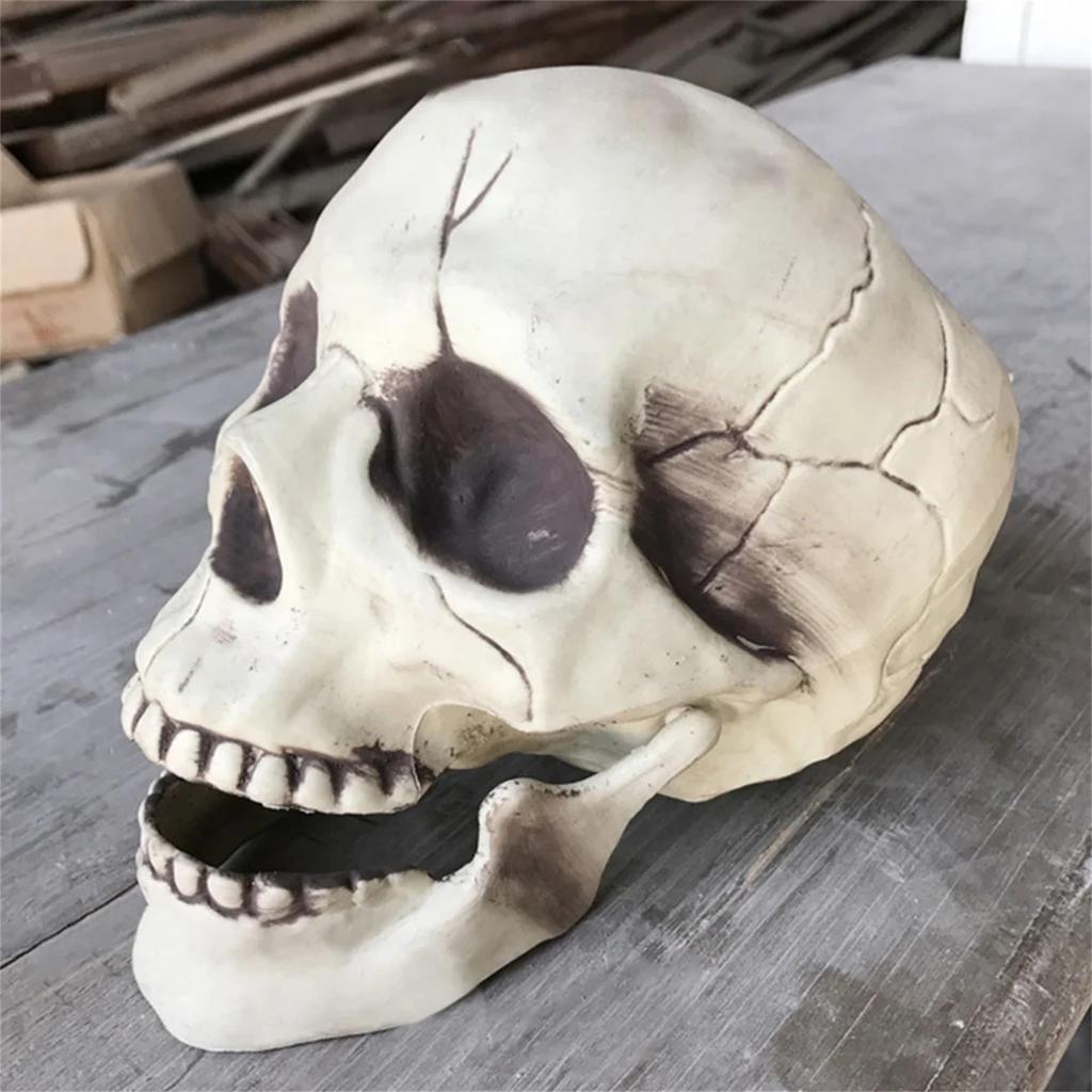 Жуткий пластиковый скелет с открытым ртом, декор для дома с привидениями, реквизит для Хэллоуина