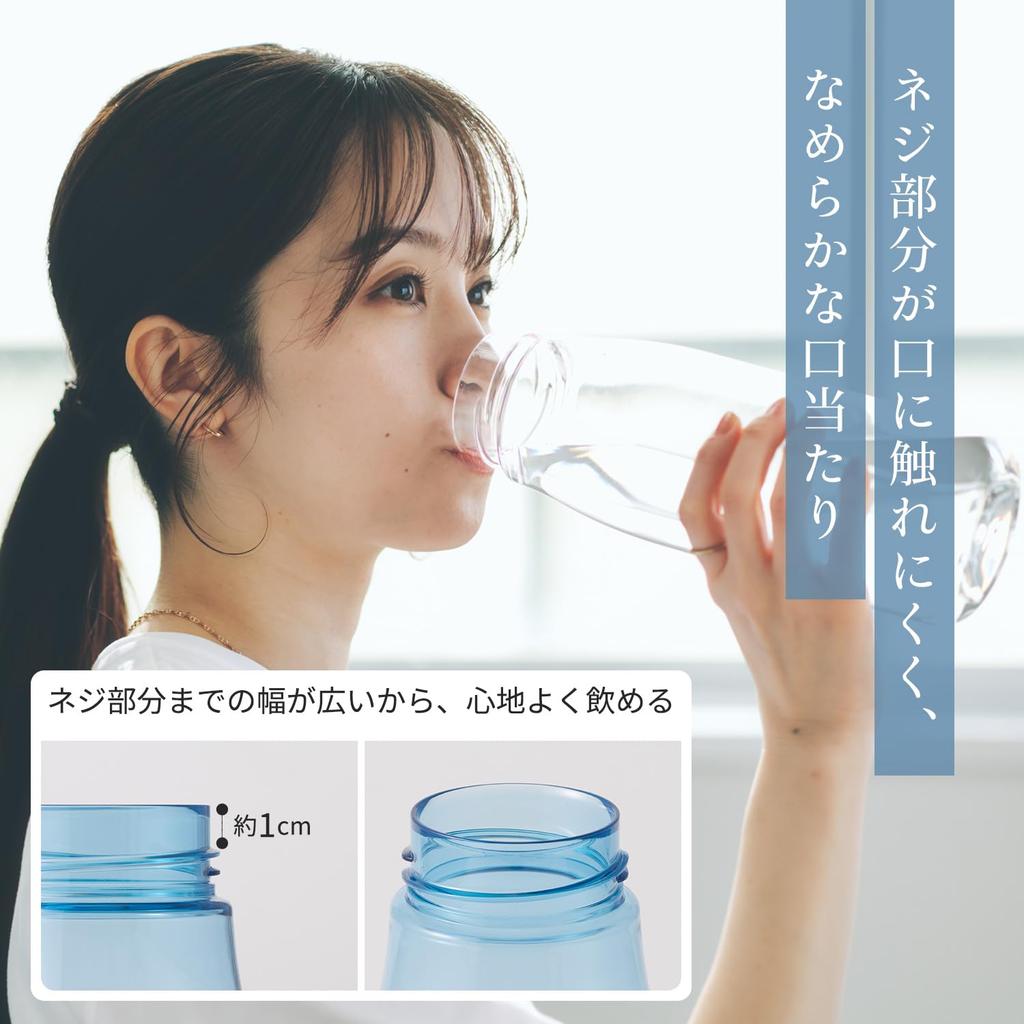 Marna Daily Water 1L In Smooth Dishwasher Easy To Coral K819R Bottle, (Made Japan/Gasketless), Glass-Like Mouth, Lightweight, Safe, Clean, BPA-Free,