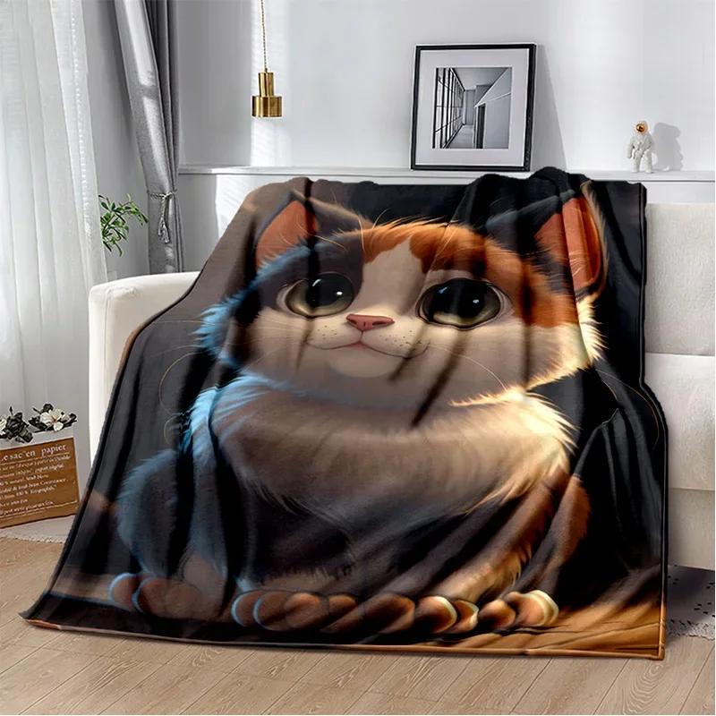 Мультяшный милый ситцевый кот, кот Гарфилд, персидский кот, одеяло рэгдолл, мягкое одеяло для дома, спальни, кровати, дивана, покрывало, детское одеяло