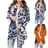 Women's Fashion Casual 2022 Halloween Print Medium Length Cardigan Jacket Coat