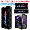 5V 3PIN ARGB Контроллер 8-портовый Адресуемый ARGB Разветвитель Nollie SignalRGB OpenRGB Для Компьютерного ПК Корпуса Охлаждающие Вентиляторы Светодиодная Лента