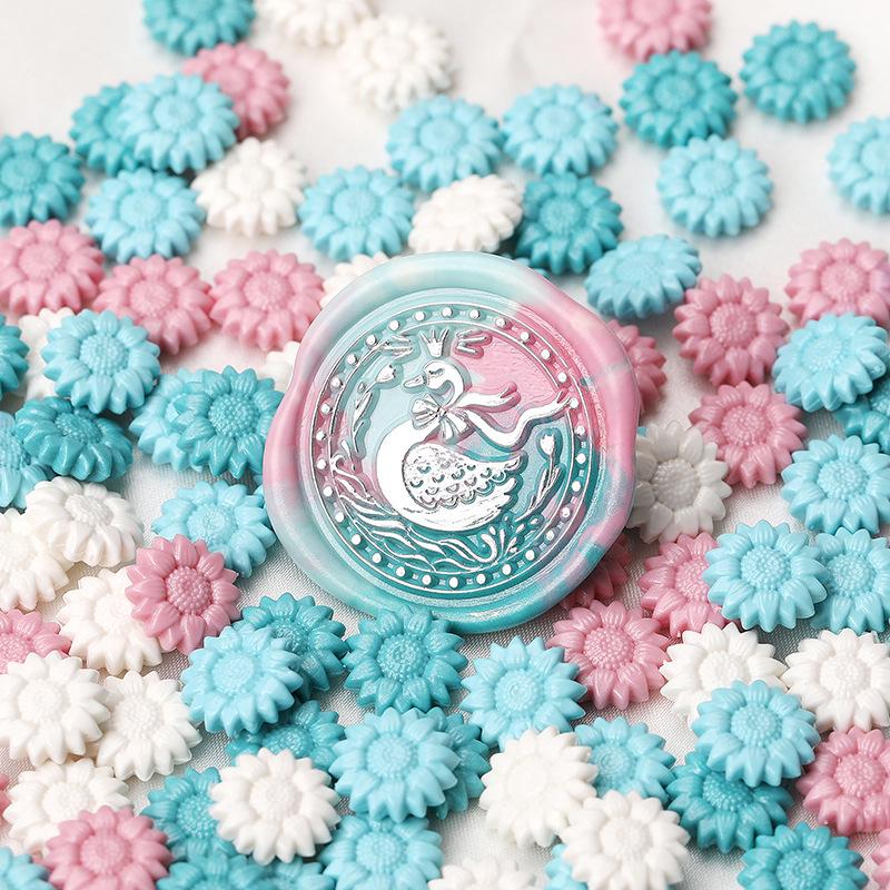 Huidisi Перламутровые Гранулы Сургуча Смешанных Цветов Подсолнух для Штампов