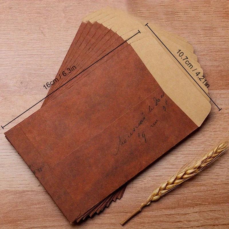 10pcs Multi-functional Vintage Leather Envelopes,creative and Simple Ancient-style envelopes.Wedding Party Invitation Envelopes.