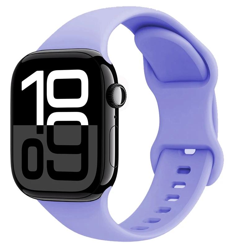 Силиконовый ремешок для Apple Watch Band 45мм 41мм 44мм 40мм 49мм Серия 10 46мм 42мм Браслет для iWatch Ultra 9 8 7 6 5 4 SE2 Ремешок