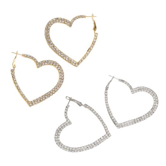 1 пара женских серег в форме серег со стразами, индивидуальное висячее сердце, преувеличенное вечерние, клубные свидания
