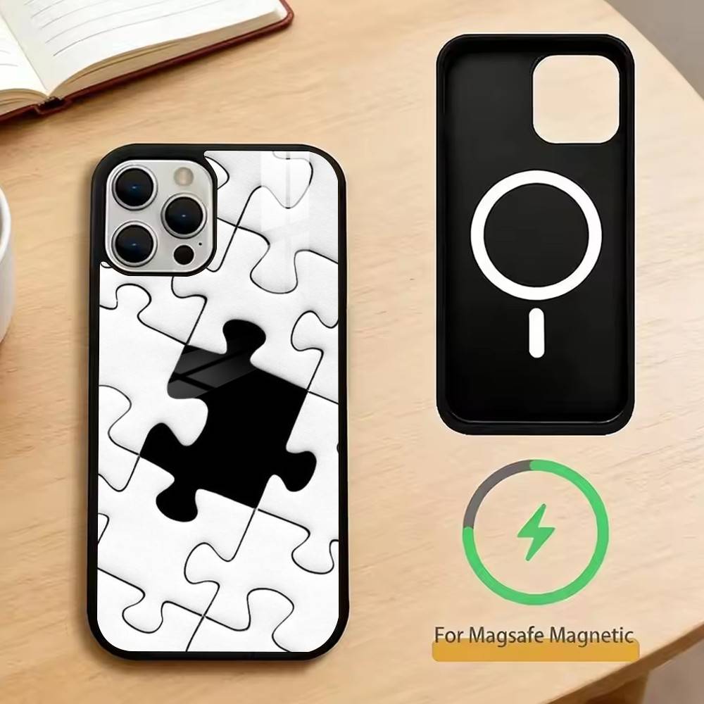 Creative puzzle Phone Case For iPhone17,16,15,14,13,12,11 Plus,Pro Magnetic For Magsafe Wireless Charging