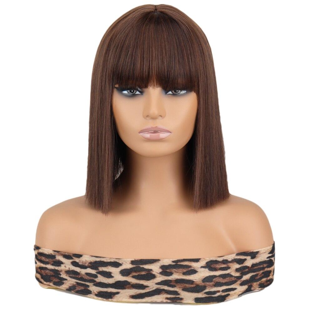 MISS WIG Короткие прямые красные и зеленые парики с челкой для женщин из синтетического волокна, короткие прямые волосы боб для косплея, рождественские волосы