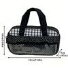 Handheld Pencil Case Plaid Polka Dot Stationery Bag Aesthetic Stationery Organizer  Students