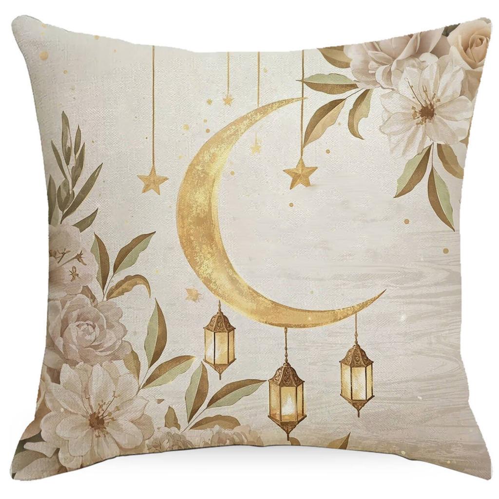 Pillowcase Without Core Watercolor Moon Linen Print Festive Home Sofa Pillowcase