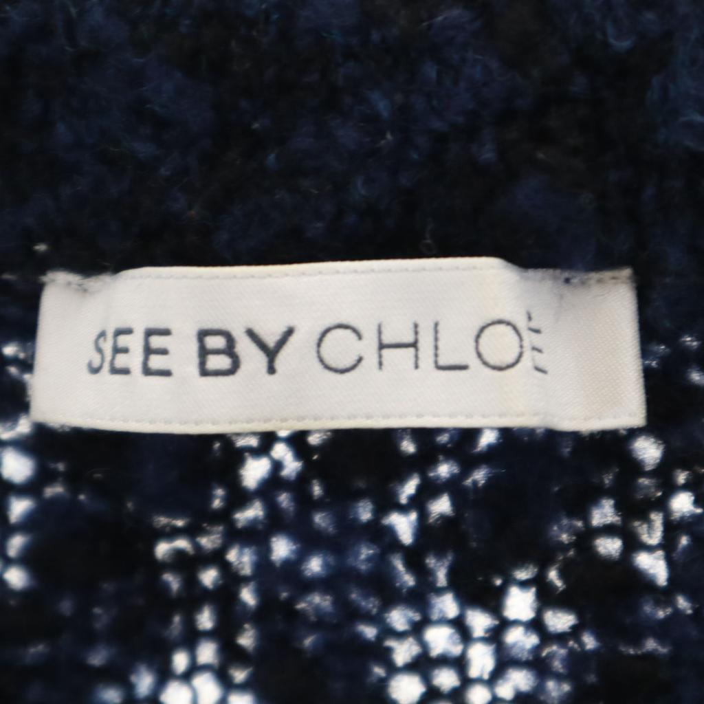 SEE BY CHLOE Вязаный комбинезон с коротким рукавом 38 Темно-синий Женский Б/у